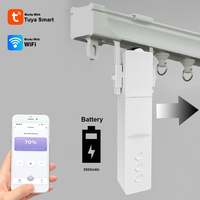 Moteur de rideau motorisé intelligent WiFi SZMYQ Tuya, télécommandé, à piles, pour rideaux coulissants de fenêtre, compatible avec les rails en I, U et en Z