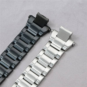 Bracelet de montre en acier inoxydable massif de 14 mm avec boucle déployante, extrémités convexes modifiées, pour <span class=keywords><strong>G</strong></span>-<span class=keywords><strong>Shock</strong></span> GST-B400 - Product Image 3