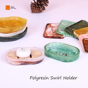 Aleo personalizzato fatto a mano eco-friendly in resina, Kit multifunzione per bagno, portasapone e cosmetici, espositore - Product Image 3