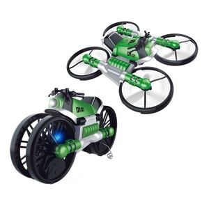 2 in 1 pieghevole rc nuovo drone moto quadcopter sensore di gravità orologio telecomando moto deformazione drone aereo - Product Image 3