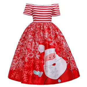 MQATZ new arrival Christmas fancy dress for 10 years girl party frock red stain costume princess dress