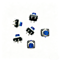 Interrupteur tactile lumineux 12x12x7,3 mm, bouton-poussoir momentané 6 broches DIP avec LED rouge 12V