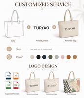 Sac à bandoulière décontracté écologique avec logo personnalisé, 100% coton, grand sac fourre-tout en toile robuste pour femmes, 16 oz, avec poche intérieure