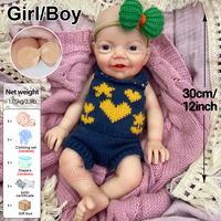 Poupée bébé en silicone intégral certifiée CE et CPC, 12 pouces, peau réaliste avec veines apparentes, pour accessoires de photographie et décoration intérieure, Muneca