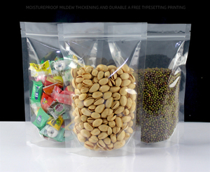 Пакет из крафт-бумаги разной емкости с окном и молнией от производителя для пищевых продуктов, муки, чая, риса, порошка, печенья - Product Image 6