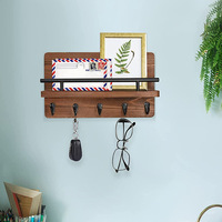Organisateur mural en bois décoratif, nouveau Style, porte-clés et étagère pour le courrier