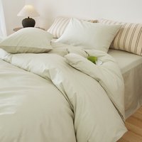 Parure de lit de luxe de haute qualité, stock d'usine, toutes saisons, 4 pièces, housse de couette unie, drap de lit doux, draps de lit pour la maison, OEM ODM