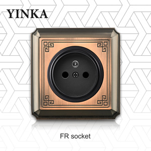 YINKA-Panel de aleación de Zinc para enchufe de la UE, interruptor de Metal de lujo, precio al por mayor, América del Sur, Oriente Medio - Product Image 6