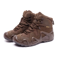 Bottes tactiques pour hommes sur mesure, vente en gros, chaussures d'extérieur mi-hautes, imperméables, en nubuck artificiel, chaussures tactiques pour hommes