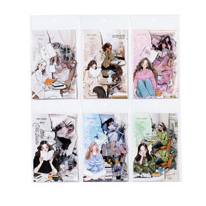 Lot de 15 autocollants découpés pour animaux de compagnie, décoratifs, sur le thème de la beauté féminine et de la lecture nocturne paisible, pour scrapbooking et journalisation - Product Image 4