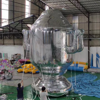 Espejo Inflable Gigante para Exteriores, Modelo de Cohete Espacial Brillante para Publicidad