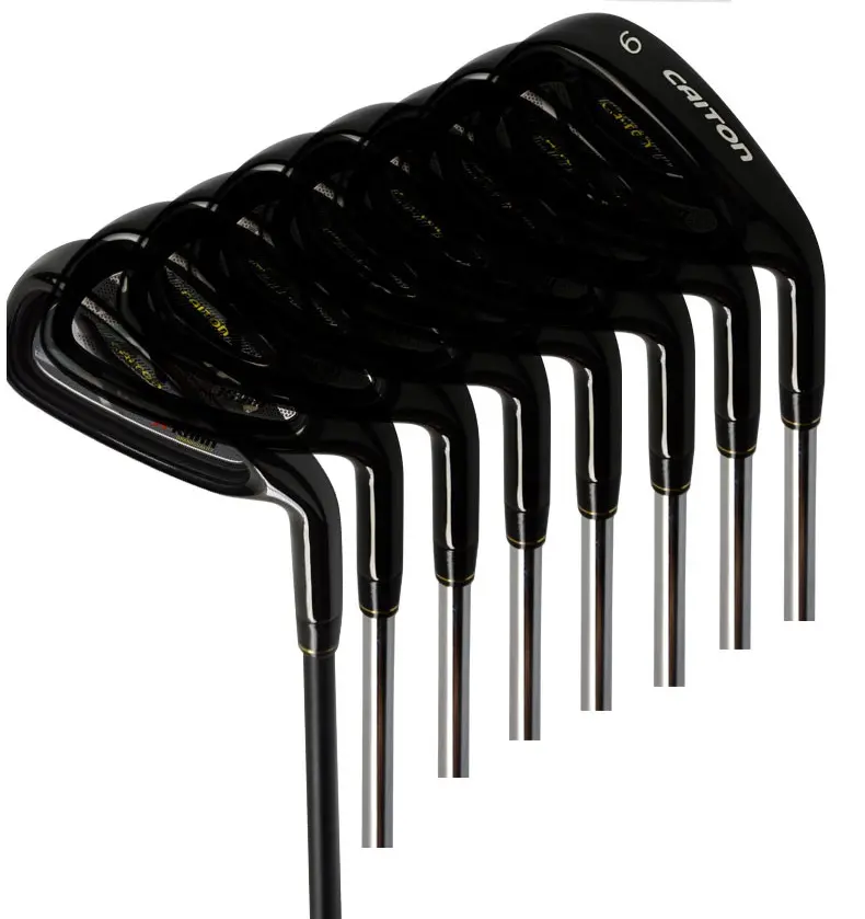 Yüksek kalite 431 paslanmaz çelik solak golf kulubü seti siyah golf kulüpleri golf demir