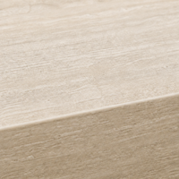 Table console en MDF avec surface en placage à motif travertin, design rectangulaire pour couloir et pieds en panneaux, idéale pour l'entrée.