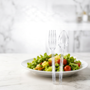 Clear Plastic Disposable <b>Spoon</b> Lightweight Serving <b>Spoon</b> for Party Catering Takeaway - Product Image 1
