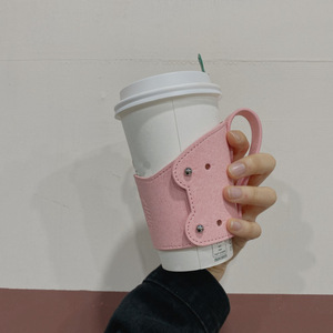 ปลอกแก้วชานมหนังแท้ไต้หวัน, ที่วางแก้วกาแฟ, ปลอกแก้วเครื่องดื่มขนาด 500 มล., ปลอกหนังกันความร้อน - Product Image 4