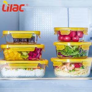 Lilac German quality 400ml 630ml 900ml 380ml 660ml 1000ml glass airtight food storage container set
