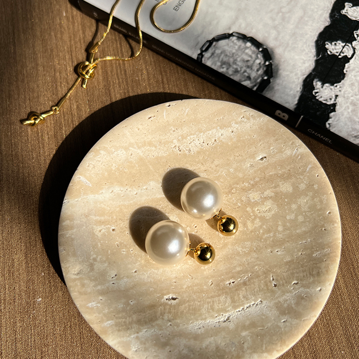 PURELEI Orecchini Pearl In Acciaio Inossidabile Con Perle D'Acqua Dolce, Gioielli Impermeabili Donna - 3