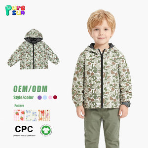 Puresun Customized Camouflage Raincoat Zipper Waterproof Windbreaker Jacket Warm Kids Clothing Children Boys Hoodies Coats - Product Image 1