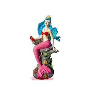 Giardino esterno in fibra di vetro sirena statua del parco divertimenti Street Landscape Design arte scultura cartone animato resina mitologica - Product Image 2