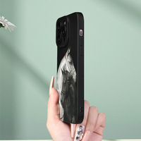 Coque de téléphone en TPU rigide avec texture mate, noir et blanc, pour iPhone 12 13 14 15 16 Pro Max