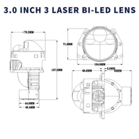 Projecteurs LED G04 haute puissance 160W, faisceau haut et bas, 3 pouces, 4 lentilles, lentille Bi-LED pour voiture, 6000K, projecteur Bi-LED G04 pour voitures