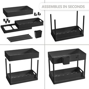 Eco Friendly Under the Sink <b>Storage</b> 2 Tier Organizer Drawer <b>Rack</b> Cabinet UnderSink <b>Kitchen</b> <b>Storage</b> <b>Rack</b> Under Sink Organizer - Product Image 5