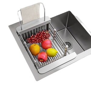 Adjustable Stainless Steel <b>Sink</b> Drain Rack Square Kitchen Basin Colander Dishwasher Safe - Product Image 5