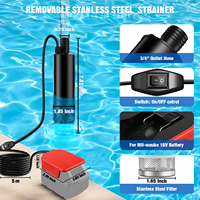 Adaptateur de pompe à eau pour batterie Li-ion Milwaukee M18 18V, pompe à eau submersible 120W 635GPH, pompe utilitaire pour piscines, jardins