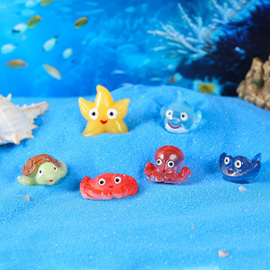 Figurines miniatures en résine d'animaux marins, décorations d'aquarium, étoile de mer, tortue, pieuvre, ornement de bureau - Product Image 4