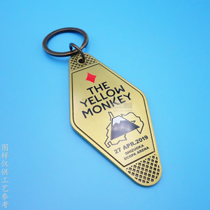 Porte-clés Singe Jaune en Alliage de Zinc Forme Diamant, Cadeau Personnalisé Anime - Product Image 1