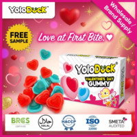 Yoloduck Valentijnsdag Hartvormige Zure Gummies Fruit Smaak Gemengde Novelty Snoepjes Halal Bulk OEM Valentijnscadeau