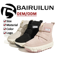 Bottes d'hiver pour femmes très vendues, avec fermeture éclair, doublure chaude en peluche, semelle antidérapante en TPR et sangle auto-agrippante