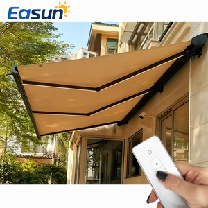 Großhandel Sonnenschutz Faltarm Motorisierte Außenmarkise Vollkassette mit LED-Beleuchtung Polysegel - Product Image 3