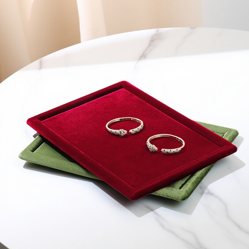 Stock Soft Red Velvet Jewelry Tray