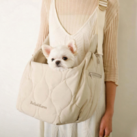 Sac de transport matelassé pour animaux de compagnie en nylon, sac à bandoulière avec double fermeture éclair, plusieurs poches, laisse de sécurité pour petits chiens, voyage, extérieur, ODM