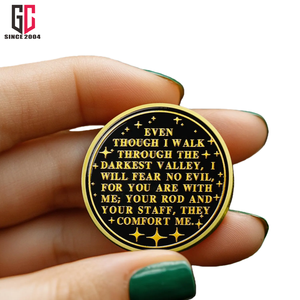 Moneda Conmemorativa Cristiana de Metal Personalizada de Fábrica con 12 Años de Experiencia, con la Frase '<span class=keywords><strong>Fe</strong></span> sobre el Miedo', Versículo Inspirador del Salmo 23:4, Regalo Cristiano - Product Image 4