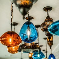Lustre suspendu en verre LED ANNO Murano pour appartement de luxe et espace de vie