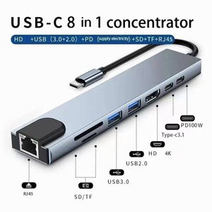 Type-C Expansion <b>USB</b> <b>HDMI</b> Ethernet Adapter Computer <b>Converter</b> 8-in-1 Docking Station - Product Image 5