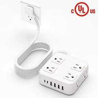 Multiprise 8 prises 2 USB-C 2 USB-A avec interrupteur, prise plate, logo personnalisé OEM usine
