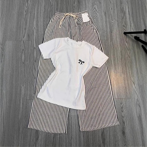 Ensemble <span class=keywords><strong>T</strong></span>-<span class=keywords><strong>shirt</strong></span> et pantalon pour femme, tendance, avec nœud papillon, classique, décontracté, ensemble 2 pièces, <span class=keywords><strong>T</strong></span>-<span class=keywords><strong>shirt</strong></span> et pantalon simples pour femme - Product Image 3