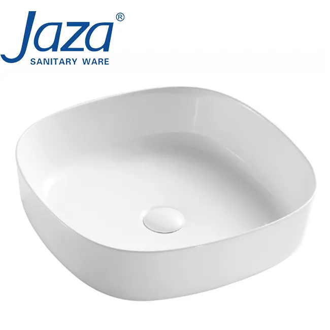 Modern stil tuvalet hiçbir delik kare şekli damar banyo beyaz renk ürün vanity yıkama el lavabo tezgah üstü sanat havzası