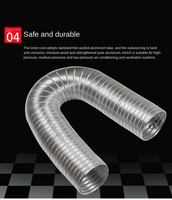 Application extérieure ronde semi-rigide en aluminium CVC Flexible conduit d'air sèche-linge tuyau de ventilation climatiseur Ventilation
