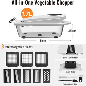 <b>Vegetable</b> <b>Chopper</b> Mandoline Slicer with Container, Food <b>Chopper</b>, Onion <b>Chopper</b>, Veggie Cutter for Salad - Product Image 6