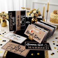 Accessoires de photomaton pour fiançailles, panneaux en PVC imperméables double face 11x5,5 pouces, design alphabet pour mariage et douche nuptiale