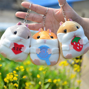 Dessin animé mignon petit Hamster poupée peluche jouets <span class=keywords><strong>Hamste</strong></span> peluche porte-clés jouets graisse souris pendentif hamster porte-clés sac à main charme - Product Image 2