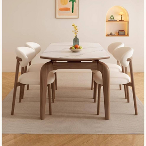 Set Tavolo e Sedie da Pranzo, Realizzato <span class=keywords><strong>in</strong></span> Puro <span class=keywords><strong>Legno</strong></span> Massello, Dotato di Piani <span class=keywords><strong>in</strong></span> Pietra, Adatto per Piccoli Appartamenti Familiari. - Product Image 3