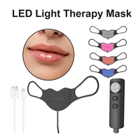 Masque LED pour les lèvres en silicone imperméable rechargeable, traitement lumineux pour les lèvres, élimination des rides et soin repulpant, appareil de beauté