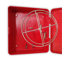 Boîte de rangement pour tuyau d'incendie en FRP rouge pressé GH05-M2 650x560x190mm avec cadre de bobine en acier inoxydable