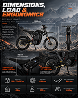 Moto tout-terrain électrique 10KW de pointe 72V 40Ah 90KM/H 120KM d'autonomie en aluminium 6061 – Vente en gros