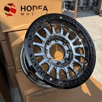 Rines HODEA de Dos Tonos con Beadlock, Forjados, de 5 y 6 Birlos, Compatibles con Land Rover, Jeep, Ford, Toyota, para Uso Todoterreno, Repuesto